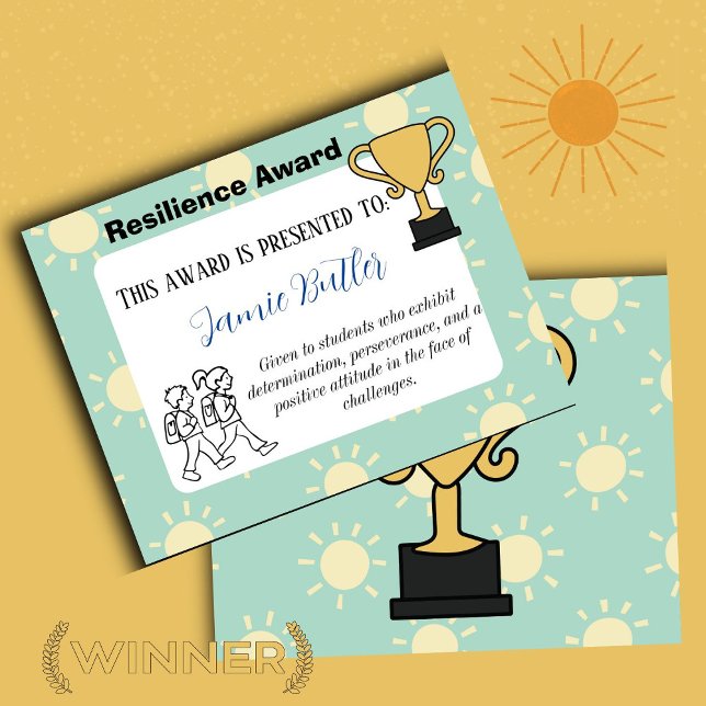 Schoolaward cert leerling beloning student certifi (resilence reward)