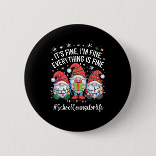 Schoolbegeleider Dwerg Alles Is Goed Grappige Kers Ronde Button 5,7 Cm