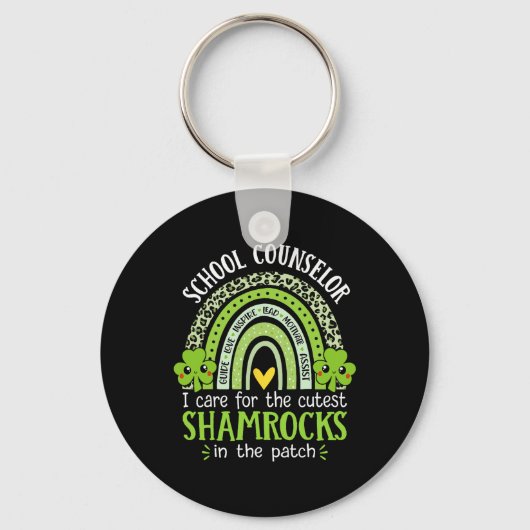 Schoolbegeleider Schattigee Shamrocks Rainbow St P Sleutelhanger (Voorkant)