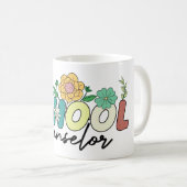 Schoolbegeleider Wildflower Leraar Schattige Moede Koffiemok (Voorkant rechts)