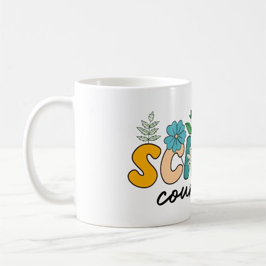 Schoolbegeleider Wildflower Leraar Schattige Moede Koffiemok (Links)