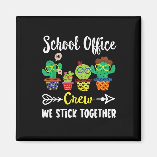 Schoolbemanning We steken samen Funny Cactus Magneet (Voorkant)