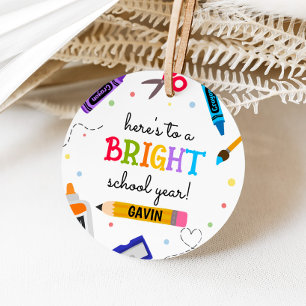 Schoolbenodigdheden Bright School het hele jaar do Bedankjes Labels