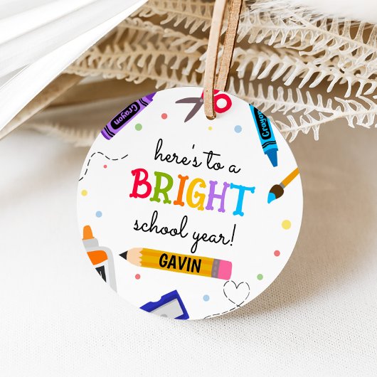 Schoolbenodigdheden Bright School het hele jaar do Bedankjes Labels
