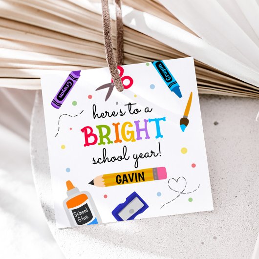 Schoolbenodigdheden Bright School Year Square Bedankjes Labels