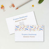 Schoolbenodigdheden & Grid Sheet Substituut Teache Visitekaartje