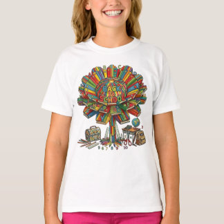Schoolbenodigdheden Kinderen Basisonderwijs Bloem T-shirt
