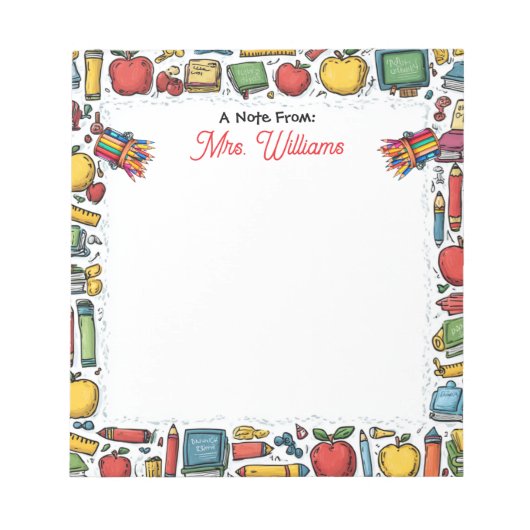 Schoolbenodigdheden Leraar Notitieblok (Voorkant)