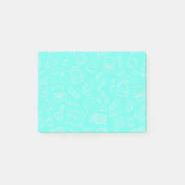 Schoolbenodigdheden met lijntekeningpatroon post-it® notes