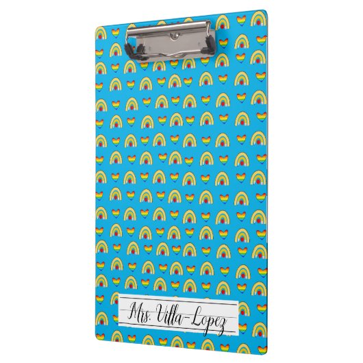 schoolbenodigdheden met Rainbow Hearts Pattern Klembord (Links)