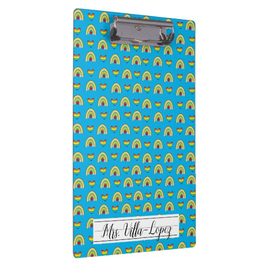 schoolbenodigdheden met Rainbow Hearts Pattern Klembord (Rechts)