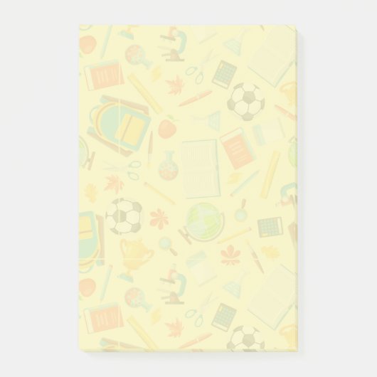 Schoolbenodigdheden Patroon Post-it Notes (Voorkant)