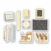  schoolbenodigdheden Set Scrapbooking Journal Sticker (Voorkant)