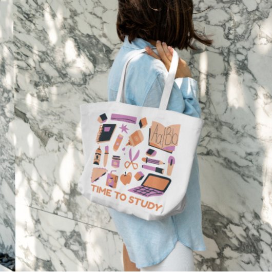 schoolbenodigdheden voor studeren tote bag