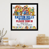 Schoolbestuur en Posters van leerkrachten (Keuken)