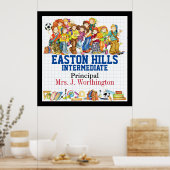 Schoolbestuur en Posters van leerkrachten (Keuken)