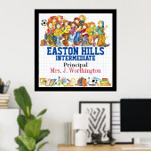 Schoolbestuur en Posters van leerkrachten (Thuiskantoor)