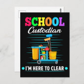 Schoolbewaarder schoonmaken Janitor Caretaker Briefkaart (Voorkant / Achterkant)