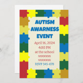 Schoolbewustzijnsevenement voor autisme kaart (Voorkant / Achterkant)