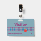 Schoolbezoeker blauwe badge (Voorzijde met clip)