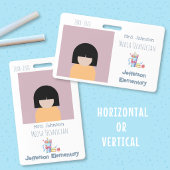 Schoolbibliothecaris Horizontale Witte Foto ID-bad Badge