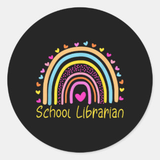 Schoolbibliothecaris Regenboog Ronde Sticker