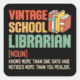 Schoolbibliothecaris Uitspraak Grappig Vierkante Sticker