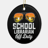 Schoolbibliothecaris van dienst laatste schooldag keramisch ornament (Links)