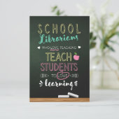 Schoolbibliothecarissen die van lesgeven houden bedankkaart (Staand voorkant)