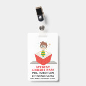 Schoolbibliotheek Hall Pass Badge (Voorzijde met clip)