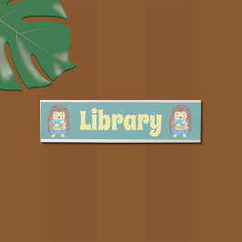 Schoolbibliotheek hangende naam bord deurbordje
