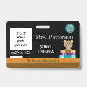 Schoolbibliotheek ID-badge met districtszegel Badge (Voorkant)