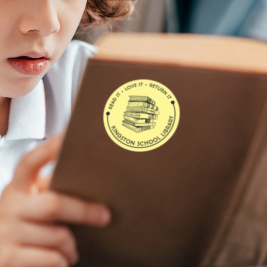 Schoolbibliotheek Lees het liefste rendement Ronde Sticker