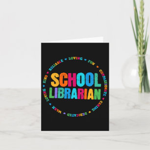 Schoolbibliotheek Librarian T-shirt Rainbow Colorf Kaart