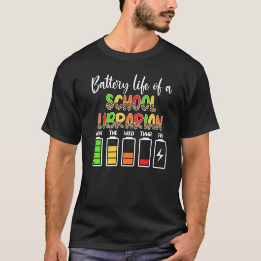 Schoolbibliotheek voor levenslange batterij t-shirt (Voorkant)
