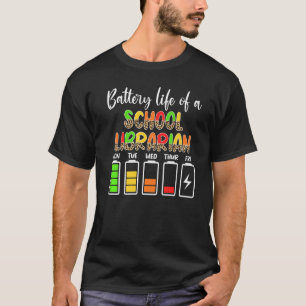 Schoolbibliotheek voor levenslange batterij t-shirt