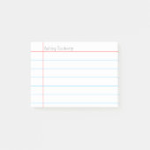 Schoolblaadblauw met rode lerarennaam post-it® notes (Voorkant)