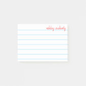 Schoolblaas met rode scriptnaam post-it® notes (Voorkant)