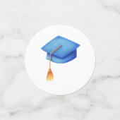 Schoolblauwe graduatiepartij, gepersonaliseerd confetti (Kleine voorkant)