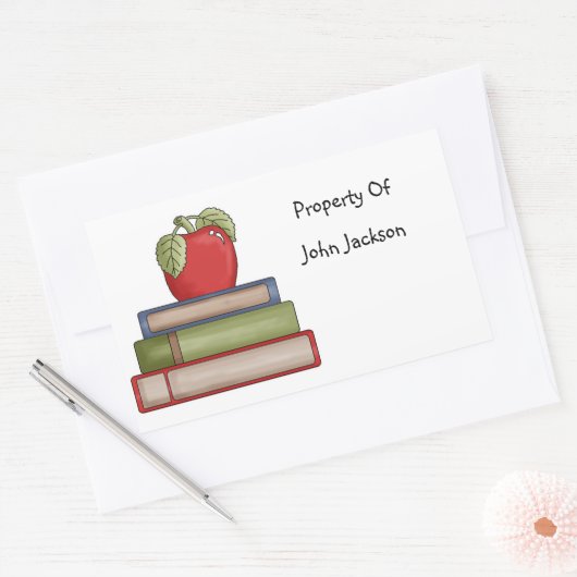 Schoolboeken eigendom van Sticker (Envelop)