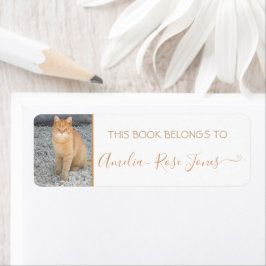 Schoolboeklabels Pet Cat Photo Template Cute Etiket