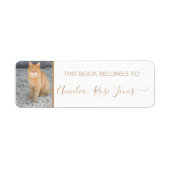 Schoolboeklabels Pet Cat Photo Template Cute Etiket (Voorkant)