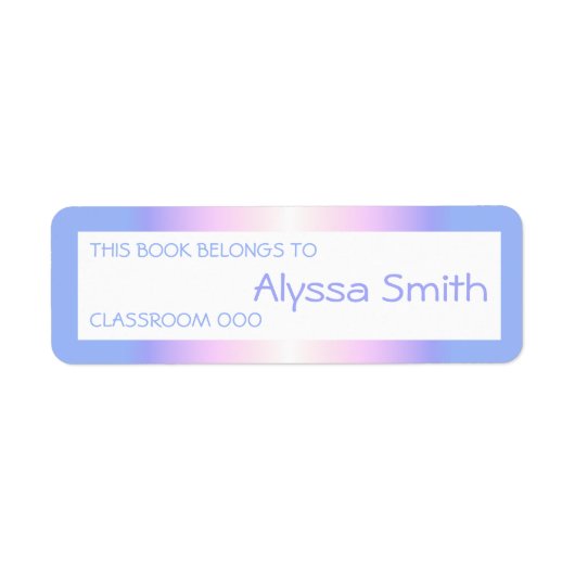 Schoolboeknaam Classroom Labels Rainbow Ombre (Voorkant)