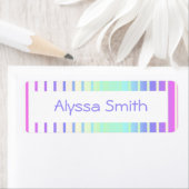 Schoolboeknaam Etiketten Regenboogstripes kleurrij (Insitu)