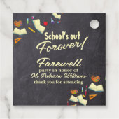 schoolbord afscheid gepensioneerde lerarenfeest bedankjes labels (Achterkant)