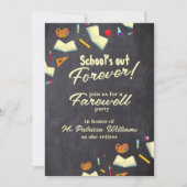 schoolbord afscheid gepensioneerde lerarenfeest kaart (Voorkant)