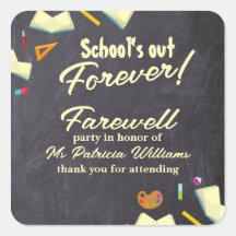 schoolbord afscheid gepensioneerde lerarenfeest