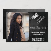 schoolbord Afstuderen foto Sla de datum op Save The Date (Voorkant / Achterkant)