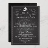 schoolbord Afstuderen uitnodiging (Voorkant / Achterkant)