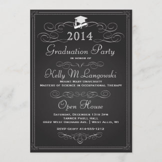  schoolbord Afstuderen uitnodiging